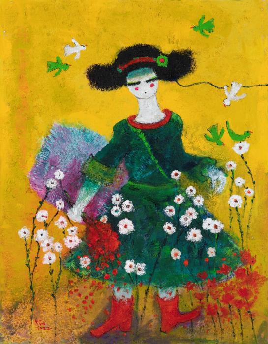 13그녀꽃과놀다 1168910  mixed media on canvas  2021 그녀꽃과놀다 1168910 mixed media on canvas 2021